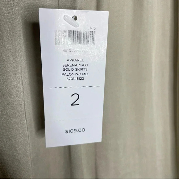 Chico’s Serena Satin Metallic Neutral Staple Fairy Whimsy Maxi Skirt - Picture 6 of 8